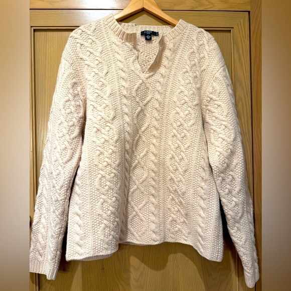 Vintage J.Crew Handknit 2004 Re-Crafted Cable Knit Sweater / Unisex / XLT - Picture 1 of 13